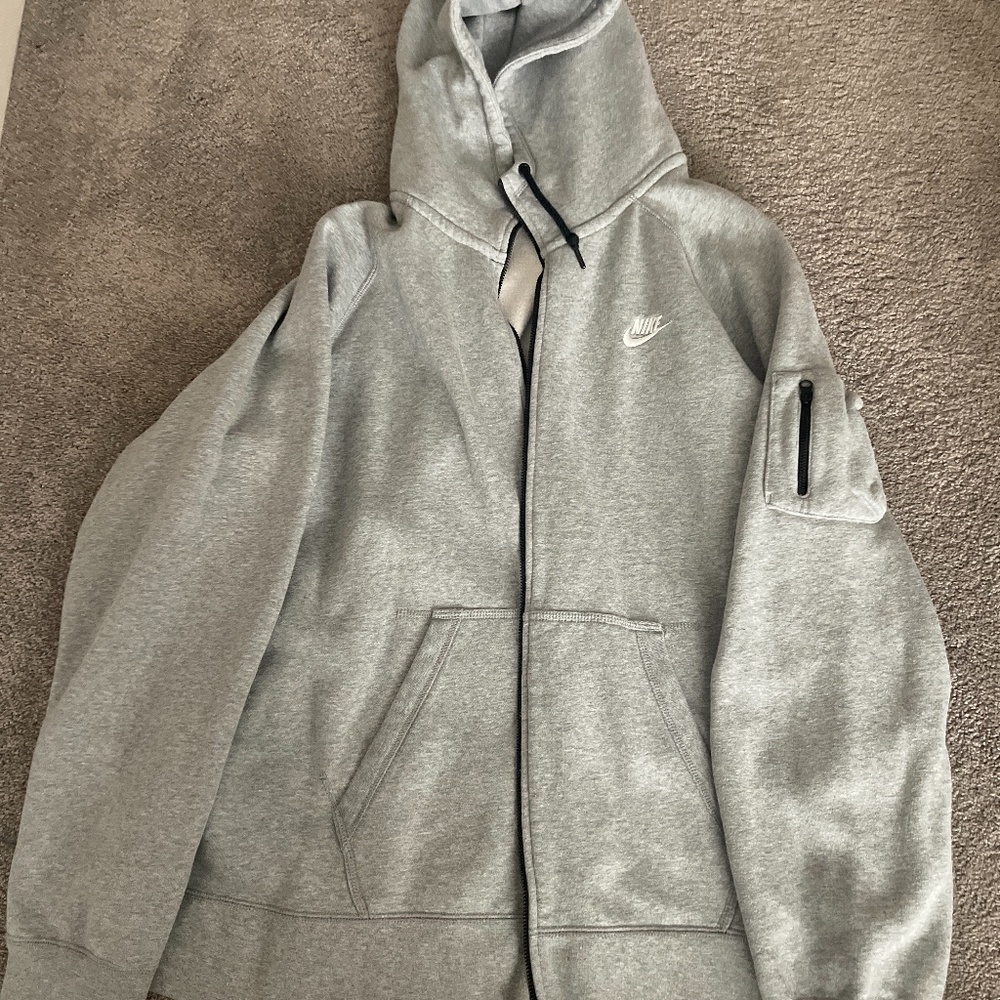 Gray Nike zip up hoodie